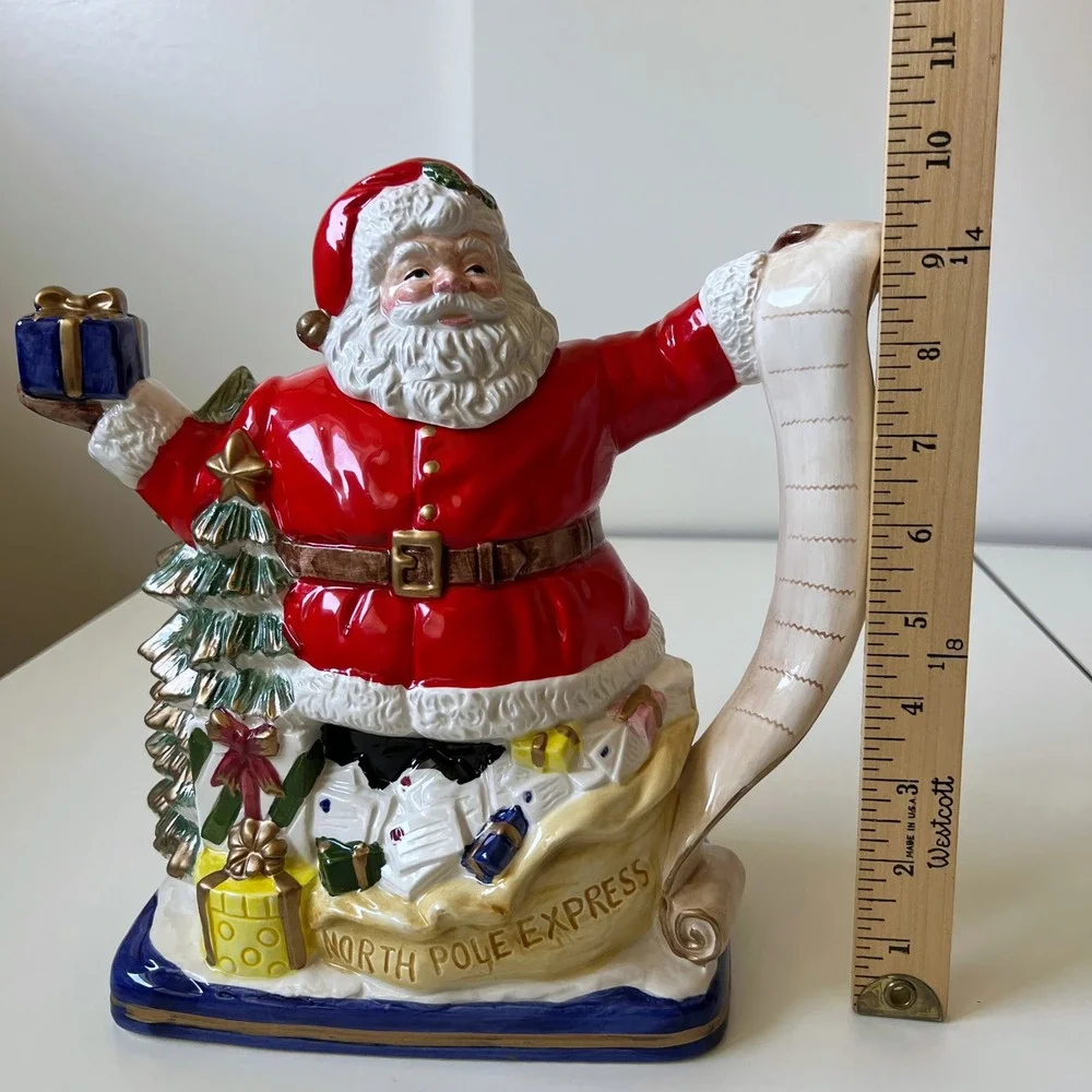 Vintage 1993 Fitz & Floyd OCI North Pole Express Santa Pitcher 5802 Christmas